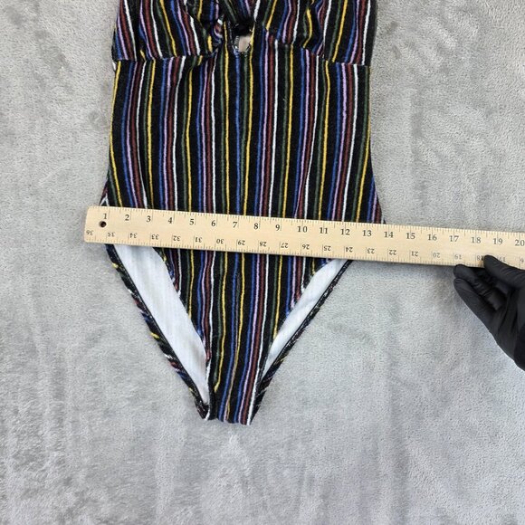 Out From Under Bodysuit Womens Small Multicolor Striped Halter Urban Outfitters - Picture 4 of 10